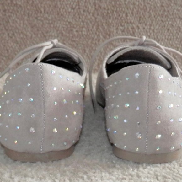 Madden Girl Size 8 Shoes Round Toe Ballet Flats Glittery Studded Bling TAN * - Picture 5 of 6